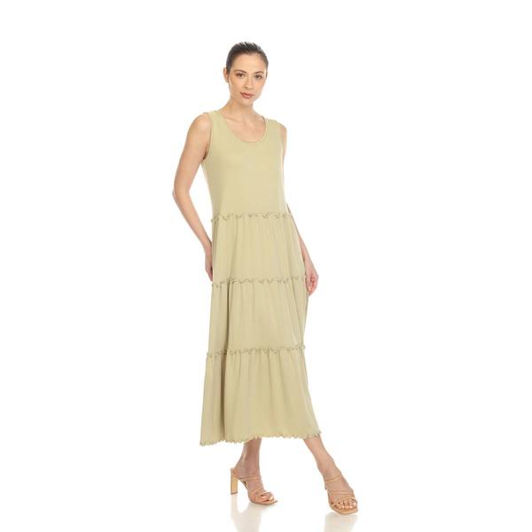 Womens White Mark Scoop Neck Tiered Midi Dress