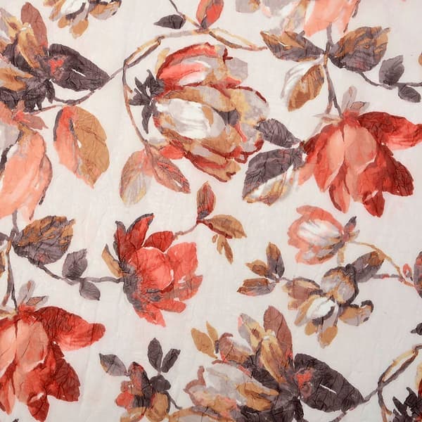 Mae Floral Print Crushed Voile Panel Curtain