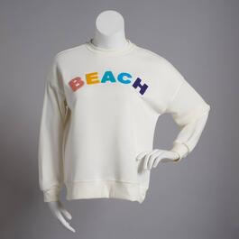 Juniors No Comment Seaside Gal Fleece Lined Sweatshirt