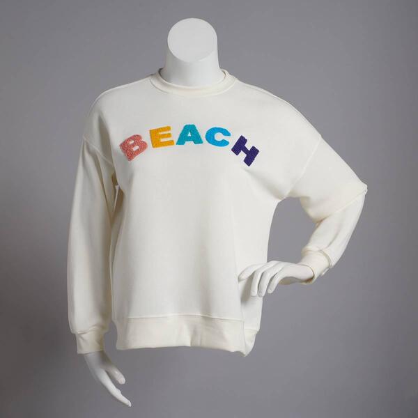 Juniors No Comment Seaside Gal Fleece Lined Sweatshirt - image 