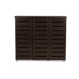 Baxton Studio Adalwin 3-Door Entryway Shoes Storage Cabinet