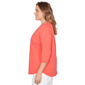 Plus Size Ruby Rd. Set Sail 3/4 Sleeve Grommet Neck Blouse - image 4