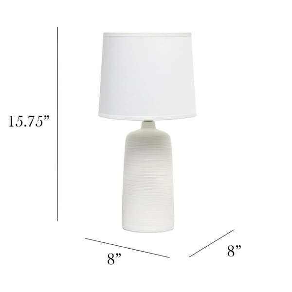 Simple Designs Textured Linear Ceramic Table Lamp w/Fabric Shade