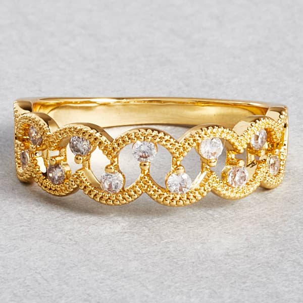 Ashley Cooper(tm) Gold-Plated Lattice Ring with Pave - image 