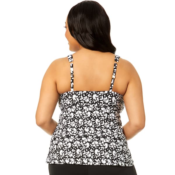 Plus Size Leilani Summer Bloom Coastal Floral Tankini Swim Top