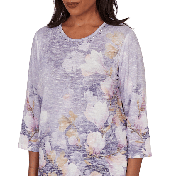 Petite Alfred Dunner Grand Bazaar Amethyst Floral Blouse