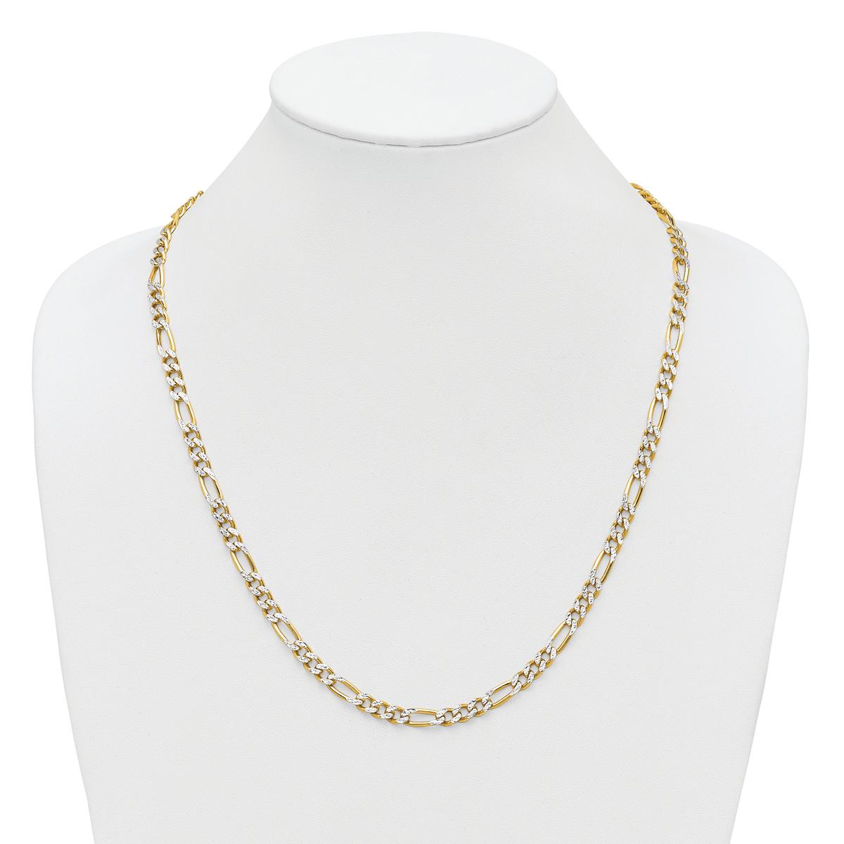 Gold Plated over Sterling Silver Figaro Chain Necklace