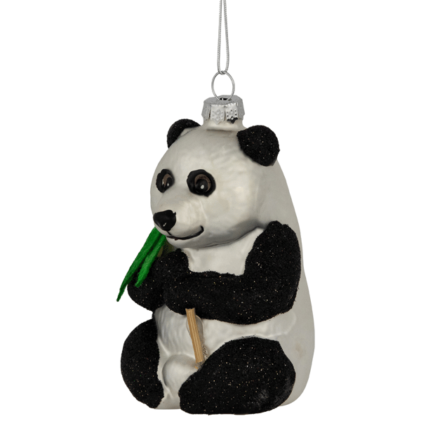 Northlight Glittered Panda Bear Glass Christmas Ornament