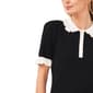 Womens Cece Short Ruffle Sleeve Pearl Button Blouse - image 3