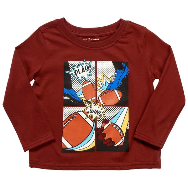 Toddler Boy Tales & Stories Football Comic Long Sleeve Tee