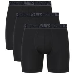 Mens Hanes Ultimate® Moves Xtemp 3pk. Boxer Briefs - Black