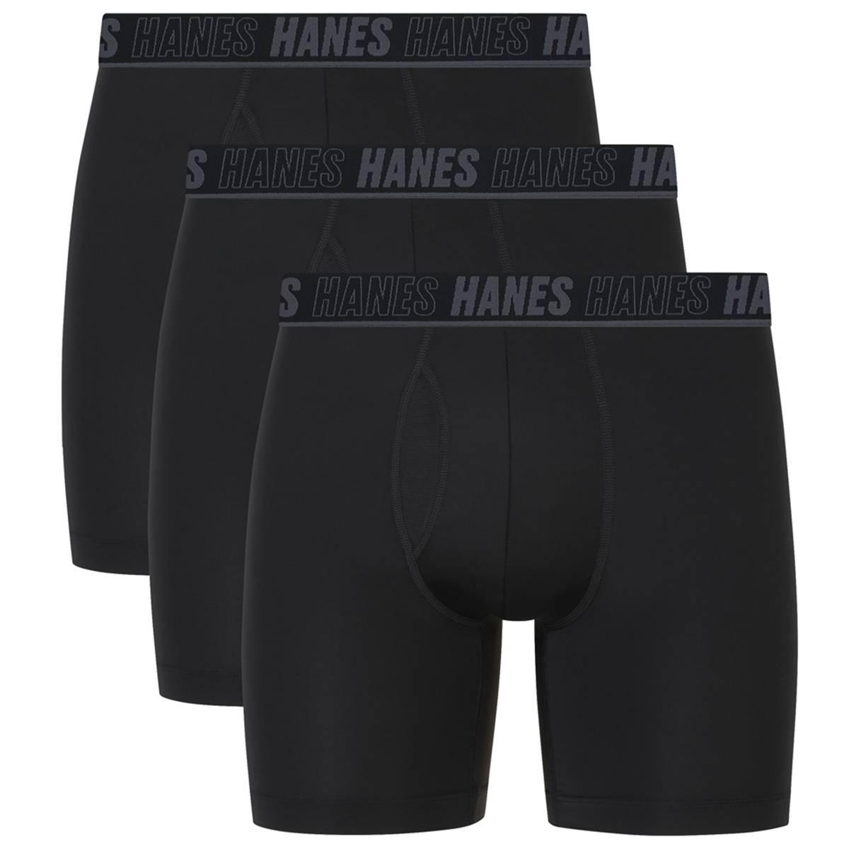 Mens Hanes Ultimate® Moves Xtemp 3pk. Boxer Briefs - Black
