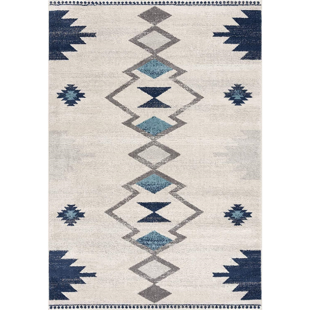 HomeRoots Blue & Ivory Southwestern Accent Rug
