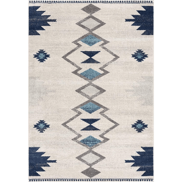 HomeRoots Blue & Ivory Southwestern Accent Rug