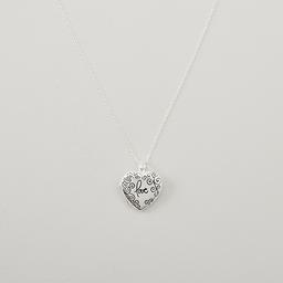 Sterling Silver Love Swirls Heart Locket Pendant Necklace