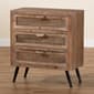 Baxton Studio Calida Finish Wood/Rattan 3-Drawer Nightstand - image 8