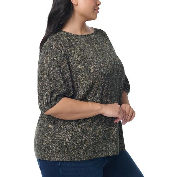 Plus Size Gloria Vanderbilt Tyler Elbow Sleeve Paisley Blouse
