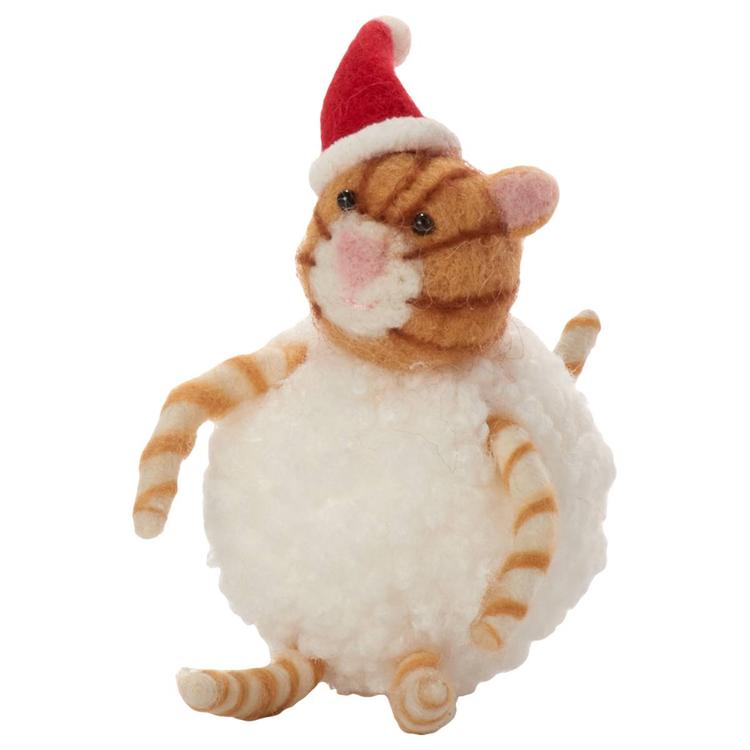 K&K Interiors 4.5in. Wool Snowball Cat