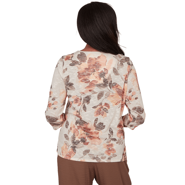 Petite Alfred Dunner Spice Market 3/4 Sleeve Floral Blouse