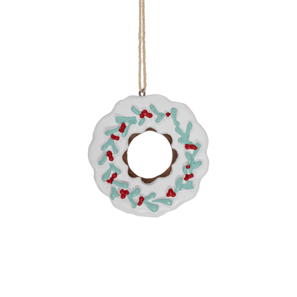 Northlight White Frosted Donut Christmas Ornament