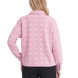 Womens NY Collection Long Sleeve Allover Heart Sweatshirt