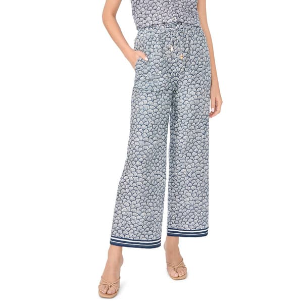 Womens Cece Pull On Tie Front Wide Leg Seashell Pants