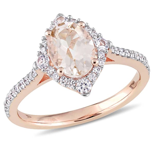 Gemstone Classics(tm) 10kt. Rose Gold Vintage Engagement Ring - image 