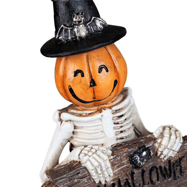 Northlight Jack-O-Lantern Skeleton with Happy Halloween Sign
