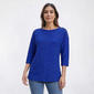 Plus Size Emily Daniels 3/4 Sleeve Button Shoulder Blouse - image 1