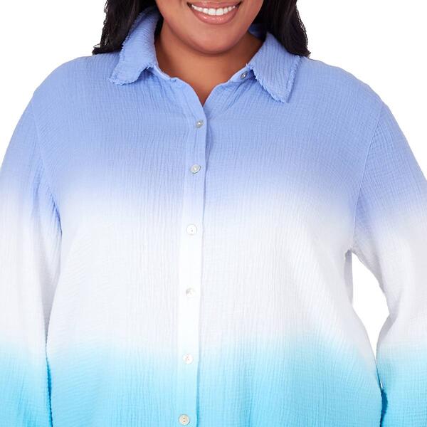 Plus Size Alfred Dunner Summer Breeze Color Block Button Down - Boscov's
