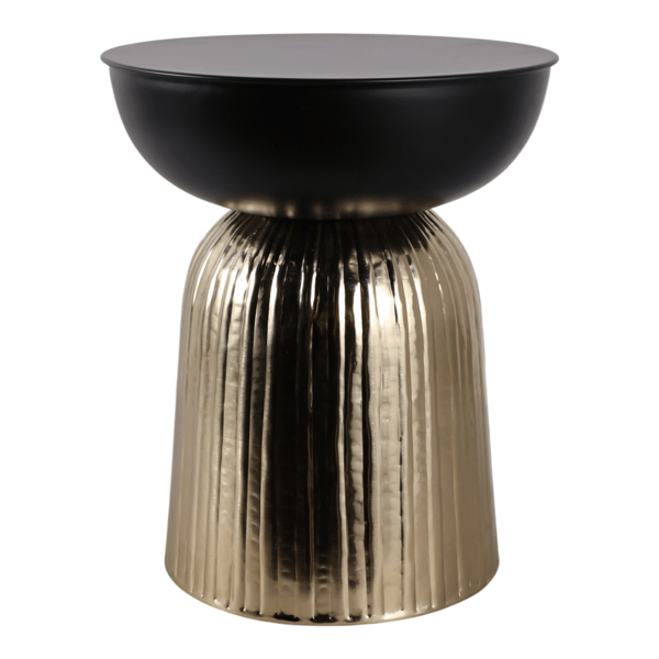 Sagebrook Home Black & Gold Decorative Ribbed Base Accent Table