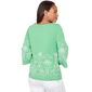 Womens Ruby Rd. Hothouse Florals Palm Tree Embroidery Blouse - image 2