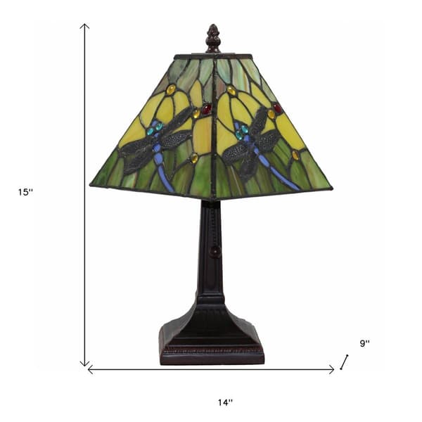 HomeRoots 15in. Dragonfly Candlestick Table Lamp