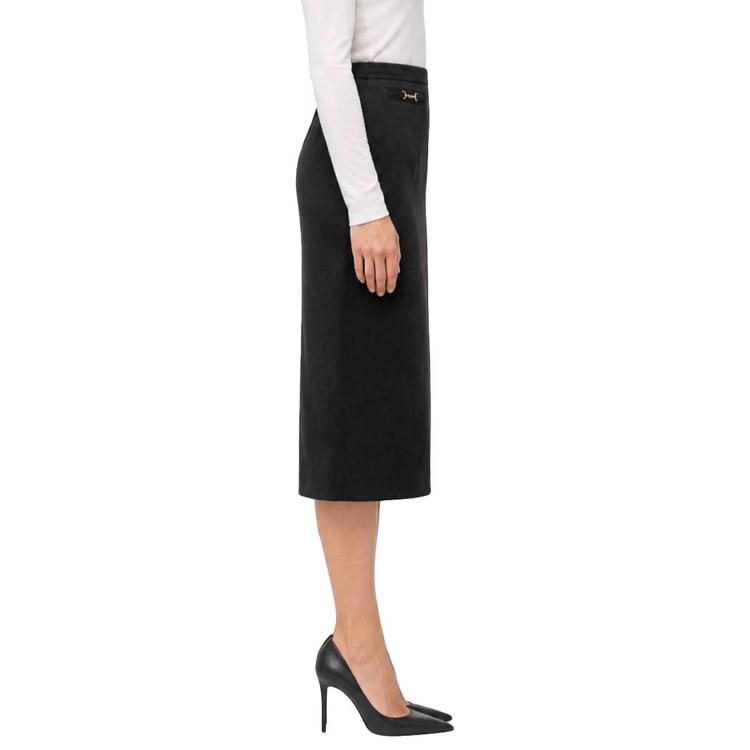 Womens Zac & Rachel Solid Suede Midi Skirt with Pockets