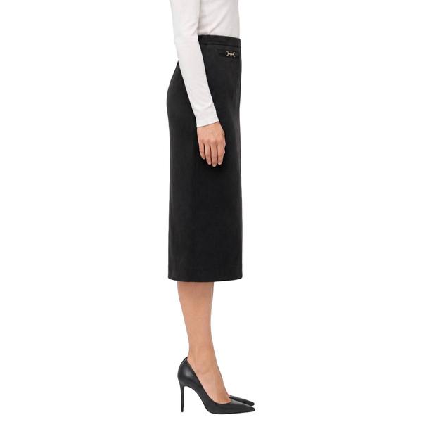 Womens Zac & Rachel Solid Suede Midi Skirt with Pockets