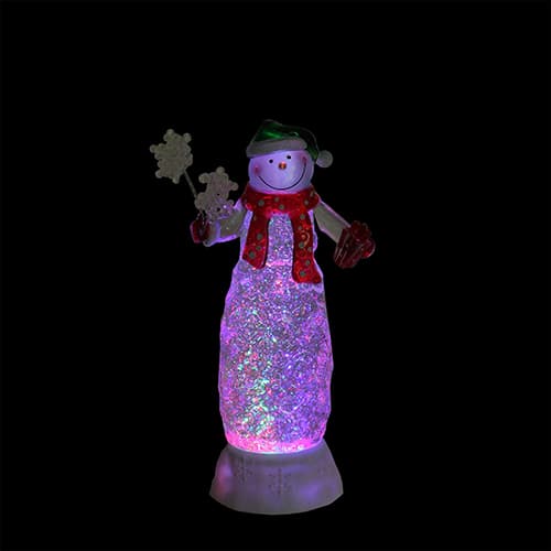 Northlight Seasonal 11in. Swirling Glitter LED Snowman with Gifts