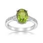 Sterling Silver Ring w/ Peridot & White Topaz Gemstones - image 1