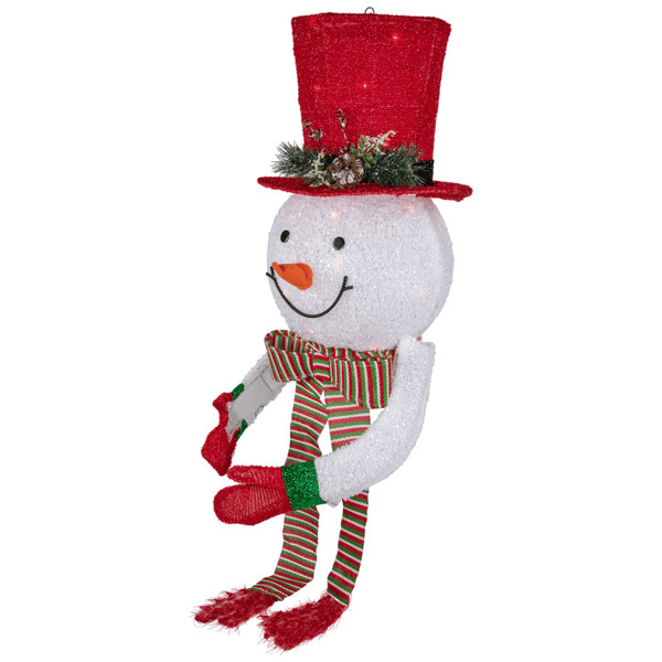 Northlight Lighted Snowman with Red Top Hat Christmas Tree Topper