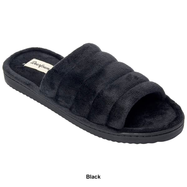 Womens Dearfoams® Ana Solid Quilted Velour Slide Slippers