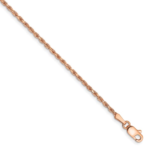 Gold Classics&#40;tm&#41; 1.8mm. 14k Rose Diamond Cut Rope Bracelet - image 