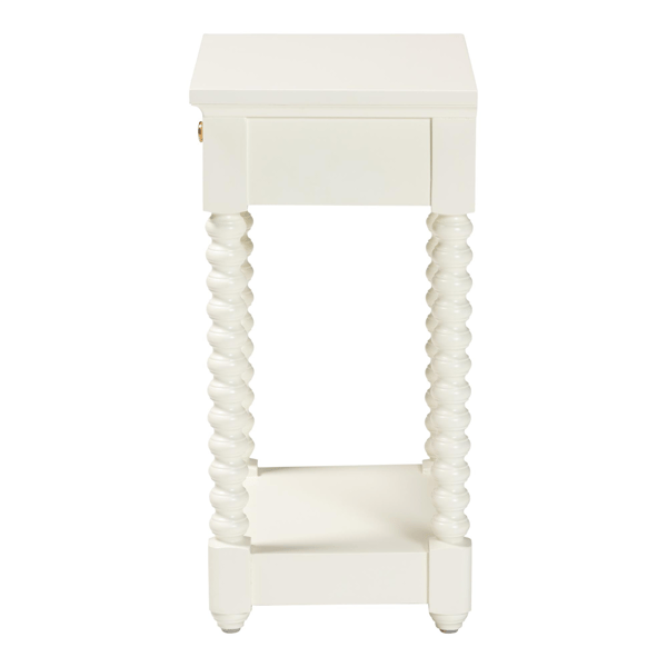 Baxton Studio Terentia Nightstand with Bobbin Legs