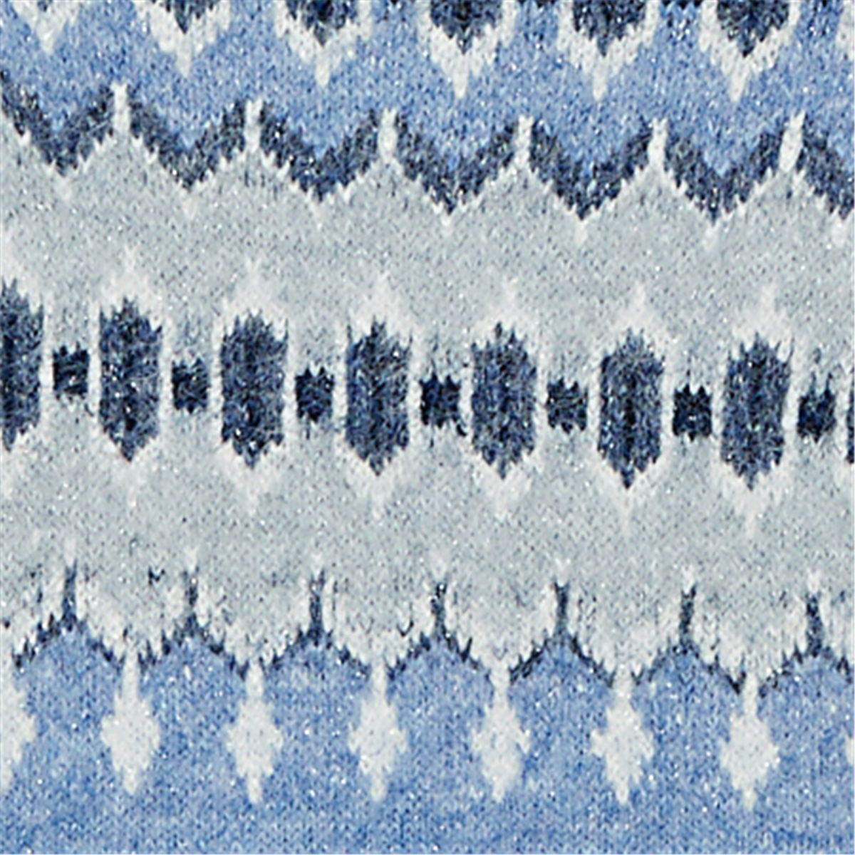 Womens Skye’s the Limit Icy Blue Sparkle Fair Isle Sweater
