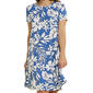 Womens Harlow & Rose Floral Shift Dress-Federal Blue - image 4
