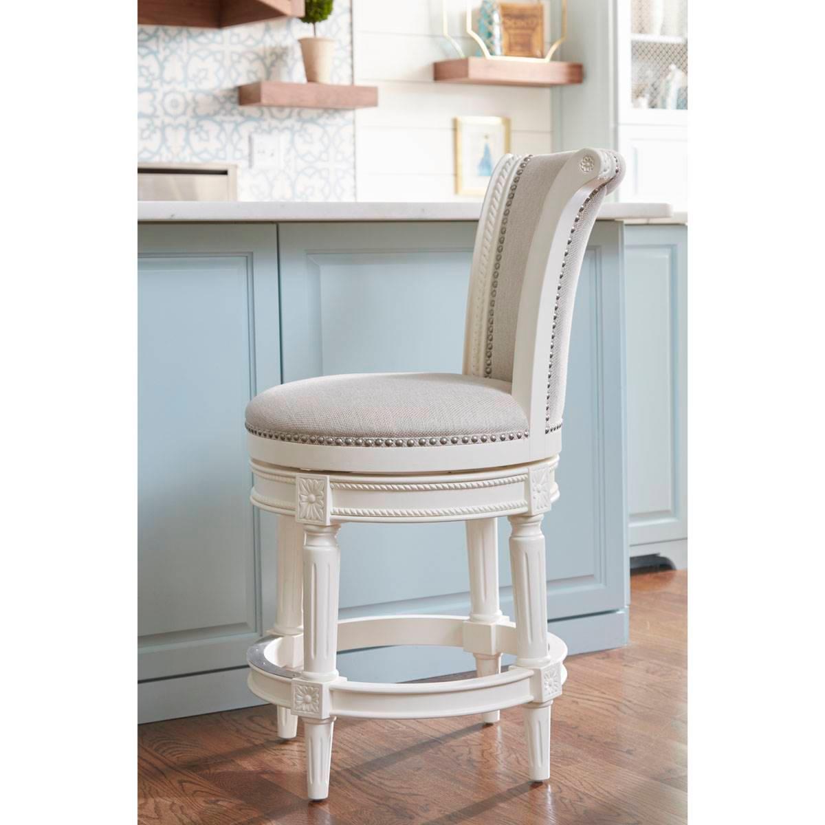 New Ridge Home Goods Chapman Counter-Height Barstool - White