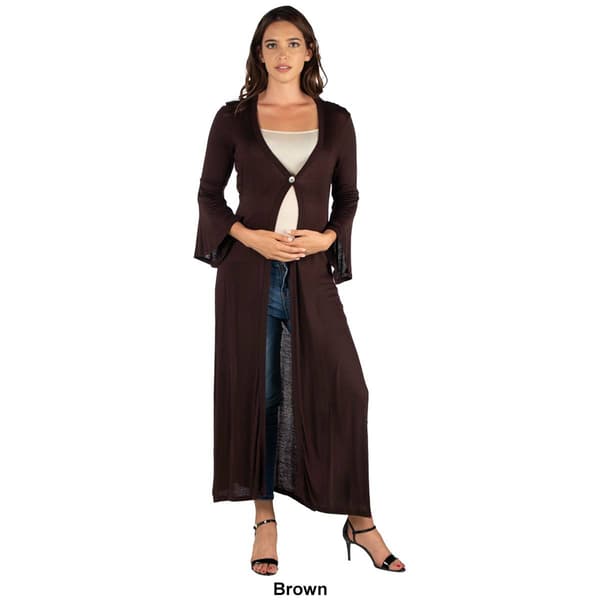 Womens 24/7 Comfort Apparel Maxi Maternity Duster Cardigan