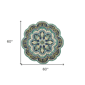 HomeRoots Green Wool Floral Hand Tufted Round Area Rug - image 3