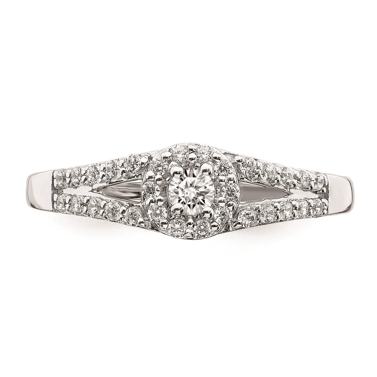 Pure Fire 10kt. White Gold Diamond Halo Engagement Ring