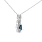 Haus of Brilliance Sterling Silver Blue Sapphire Pendant - image 2