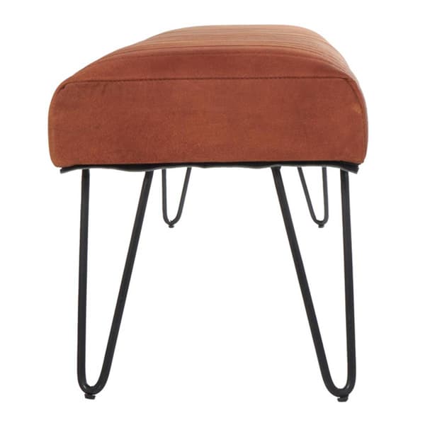 9th & Pike® Modern Farmhouse Brown Leather Bench