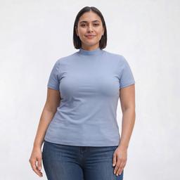Plus Size Hasting & Smith Short Sleeve Mock Neck Tee